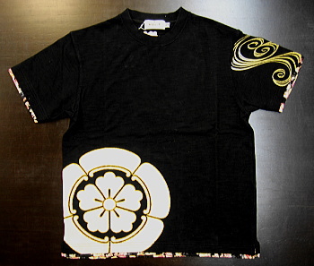 和柄半袖Tシャツ 家紋桜